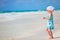 Little playful girl at beach