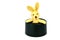 Little plush toy bunny inside a black cylinder