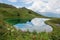 Little pond at Kleine Scheidegg tourist destination, mannlichen