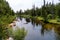 Little Popo Agie River, near Lander, Wyoming, with calm water