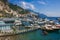 Little port of Amalfi with many boats on the tyrrhenian sea