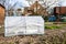 little portable film covered greenhouse in garden