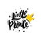 Little Prince hand drawn vector lettering. Isolated on white background