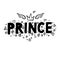 little prince lettering with wings and crown