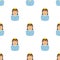 Little Princess Avatar Icon Seamless Pattern