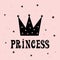 Little Princess with Crown Slogan