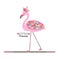 Little Princess. Flamingo. Princess or queen flamingo. Colorful shining diamonds. Fashion design