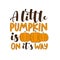 A Little Pumpkin Is On It`s way  - autumnal saying.