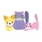 Little puppy and cats feline canine cartoon pets