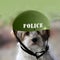 Little puppy havanese  dog  wearing a police helmet