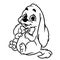 Little puppy sitting smile character illustration cartoon contour