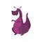 Little purple dragon cartoon character, mythical animal, fantasy reptile vector Illustration