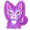 Little purple fairy kitten sits