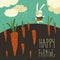 Little rabbit and carrot field