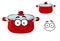 Little red cartoon cooking saucepan with a lid