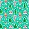 Little red riding hood and wolf seamless pattern. endless cute kids background