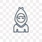 Little riding hood vector icon isolated on transparent backgrou