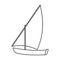 Little river sailing for fun.The boat which sails through the wind.Ship and water transport single icon in outline style