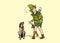 Little Robin Hood and a dog. Boy and his dog. Robin Hood childhood. Child Robin Hood. Medieval legends. Heroes of