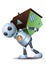 Little robot carry a house