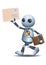 Little robot delivering envelope mail