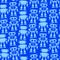 Little robot front and back seamless pattern