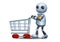 Little robot push shopping cart