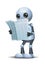 Little robot reading news paper