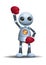 Little robot ready to boxing wearing boxing glove