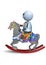 Little robot riding horse toy