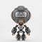 Little robot toy backwards, 3d rendering