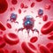 Little robots flying among red blood cells.