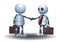 Little robots team business handshake image