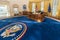 Little Rock, AR/USA - circa February 2016: Replica of White House\'s Oval Office in Bill Clinton Presidential Center and Library