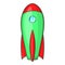 Little rocket icon, cartoon style