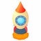 Little rocket icon, cartoon style