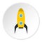 Little rocket icon, flat style