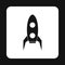 Little rocket icon, simple style
