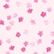 Little rosy flowers watercolor painting - hand drawn seamless pattern on pink background