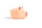 Little rubber, pink pig, toy on white background