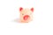 Little rubber, pink pig, toy on white background