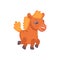 Little running pony horse cartoon character, flat vector illustration isolated.