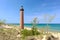 Little Sable Point Lighthouse in dunes, built in 1867