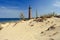 Little Sable Point Lighthouse in dunes, built in 1867