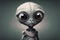 Little sad alien. Cute grey alien. Moody, fantasy, aliens invasion