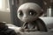 Little sad alien. Cute grey alien. Moody, fantasy, aliens invasion