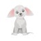 Little sad gray dog with downcast ears