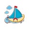 Little sailboat. Children`s toy.