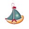 Little sailboat. Children`s toy.