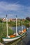 Little sailing boat in Holm village of Schleswig